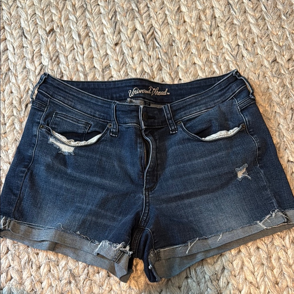 Universal Thread Blue Jean Shorts with Distressed Details